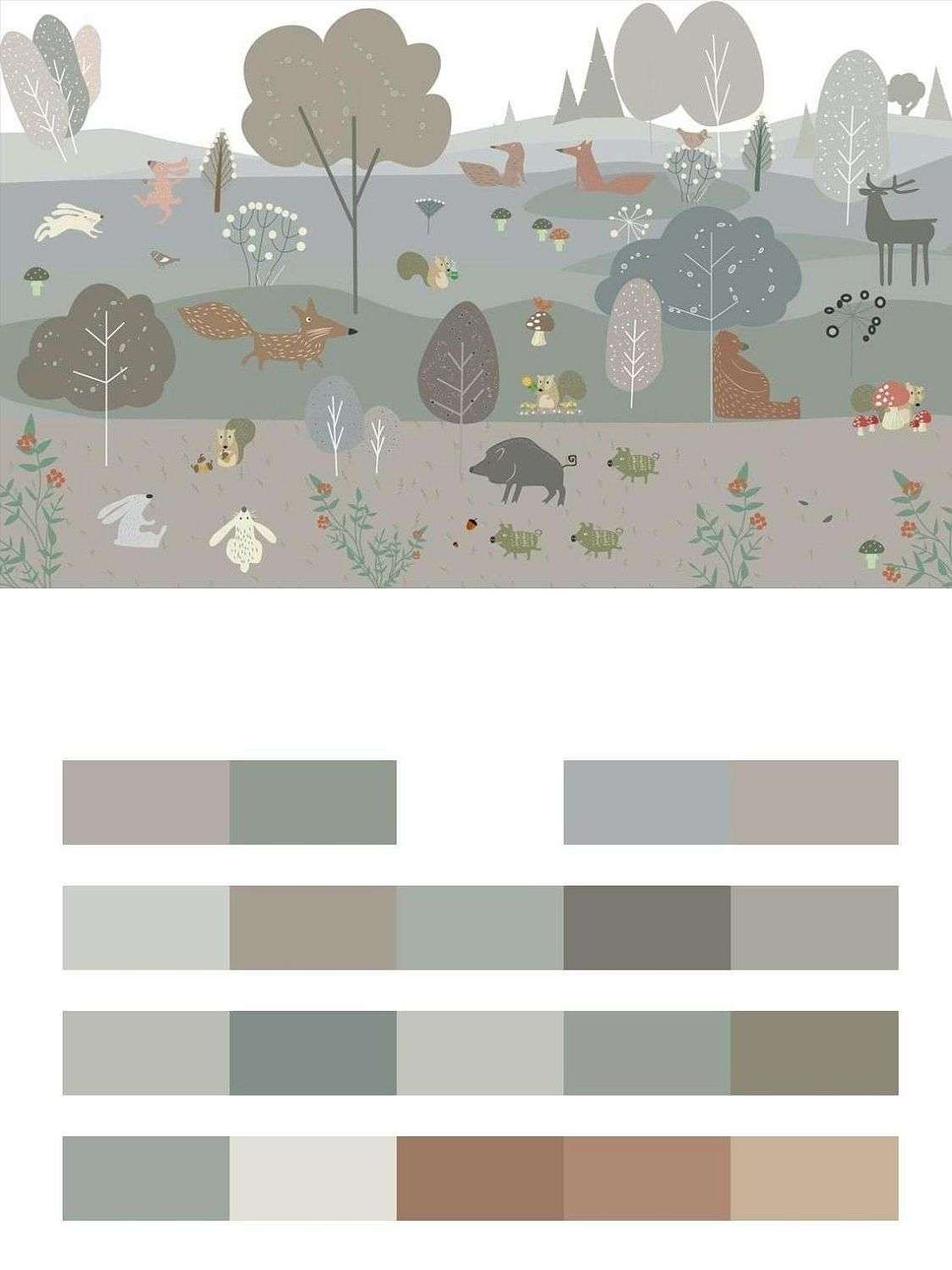 Полянка с животными рисунок  12-1512