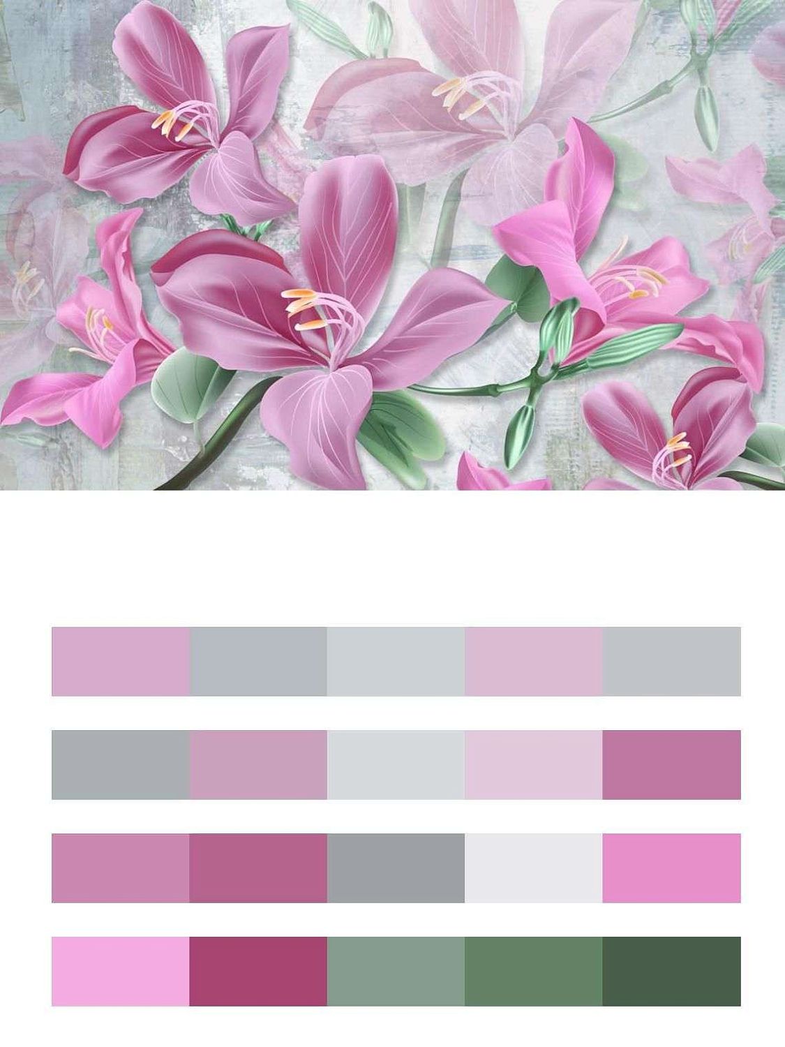 3д Ярко розовые лилии  10-859