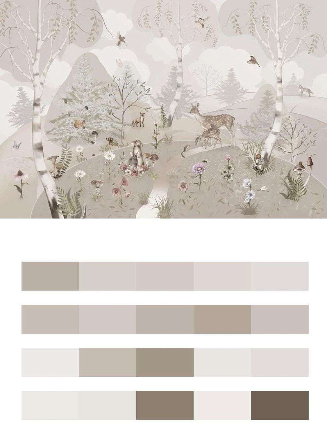 Лесная поляна с животными  13-621