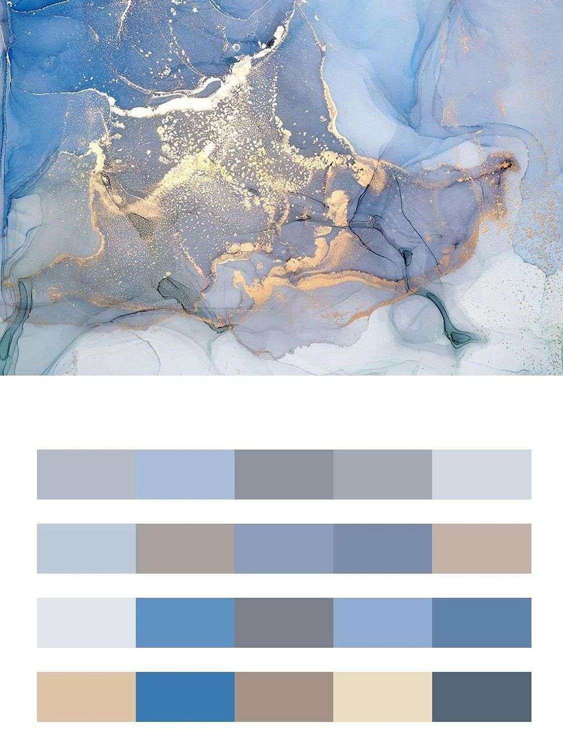 Ярко-синий флюид арт  9-1617