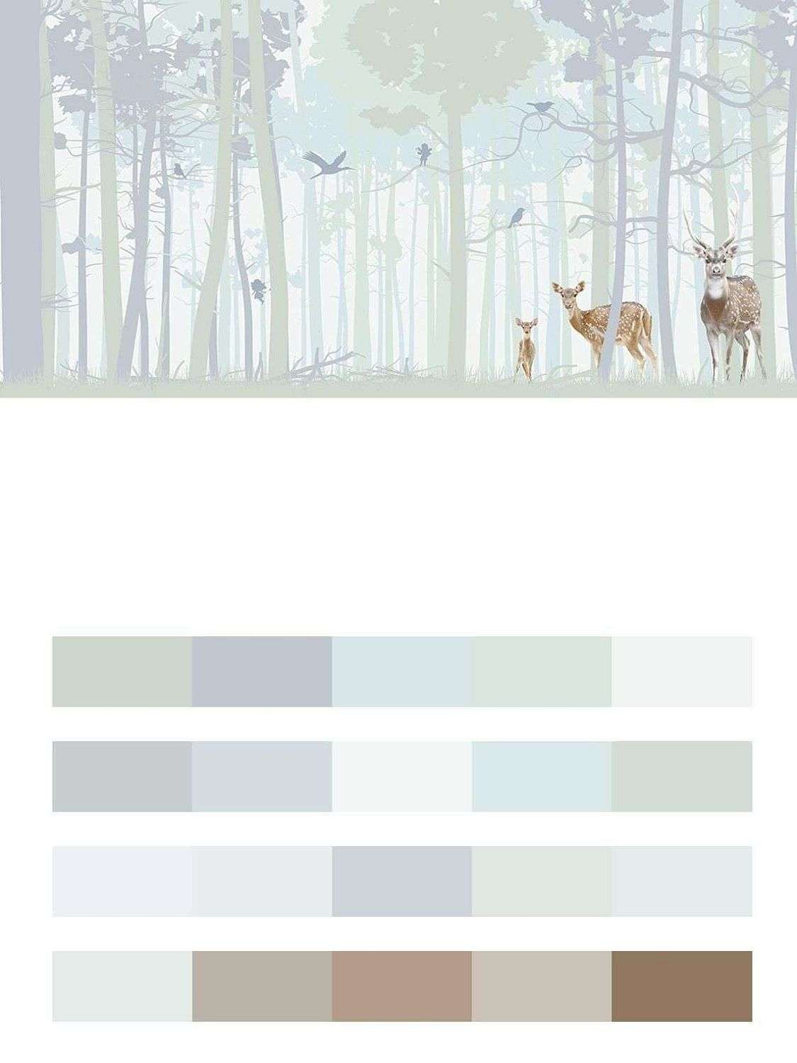 Лес волшебный с оленями  12-1466