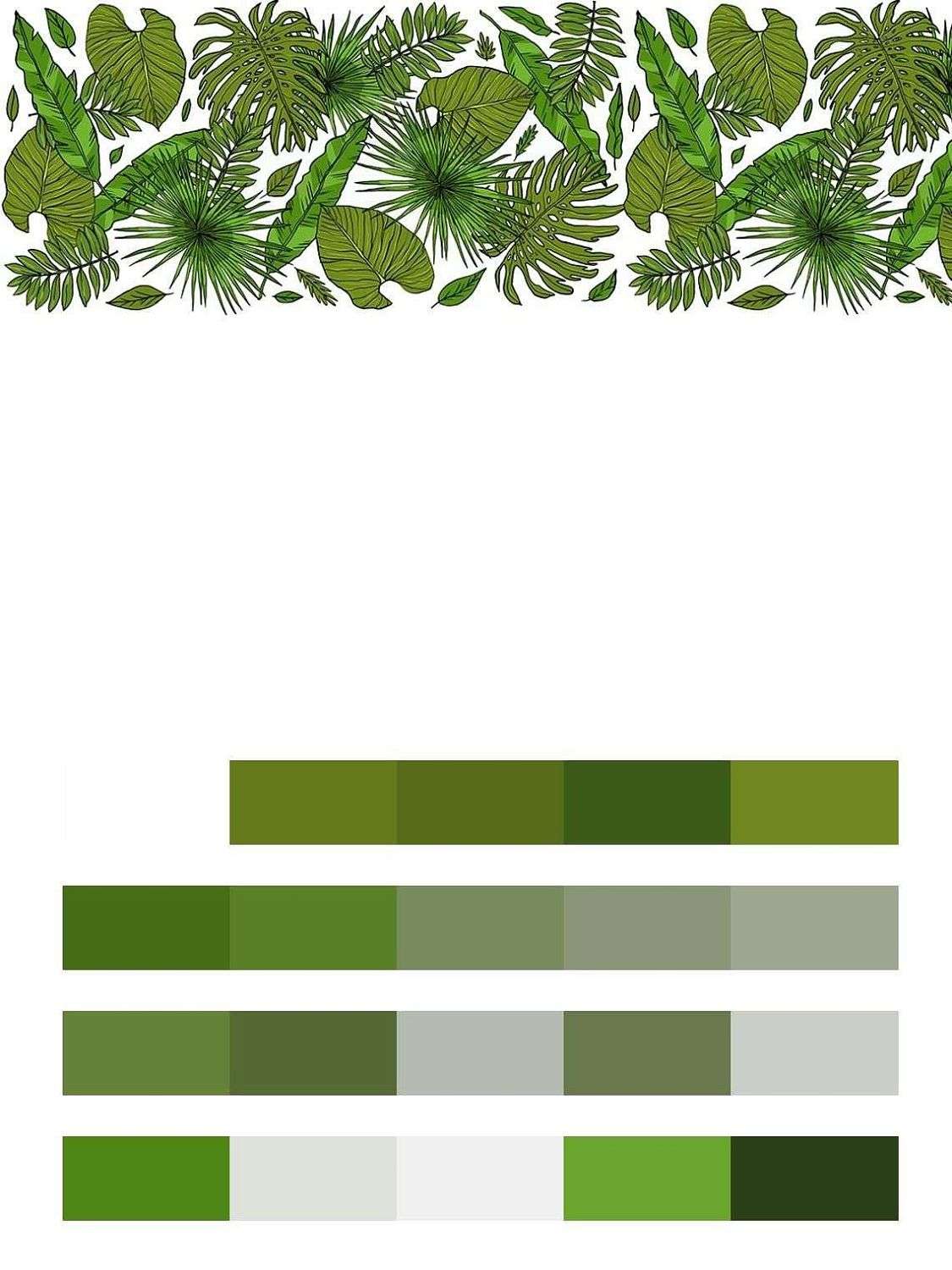 Тропические листья фон  14-776