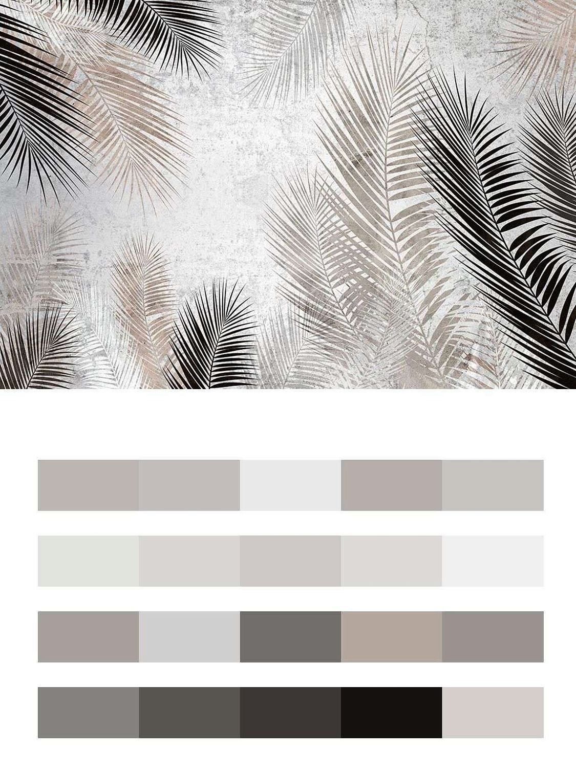 Роспись стен пальмовые листья  9-1709