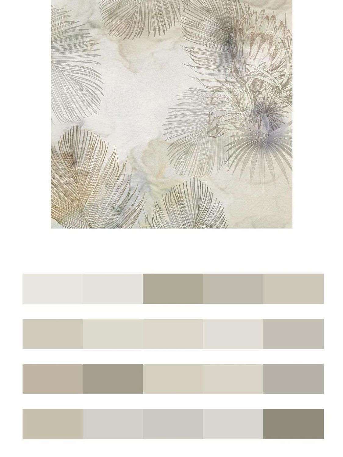 Листья папоротника на бежевом фоне  13-575