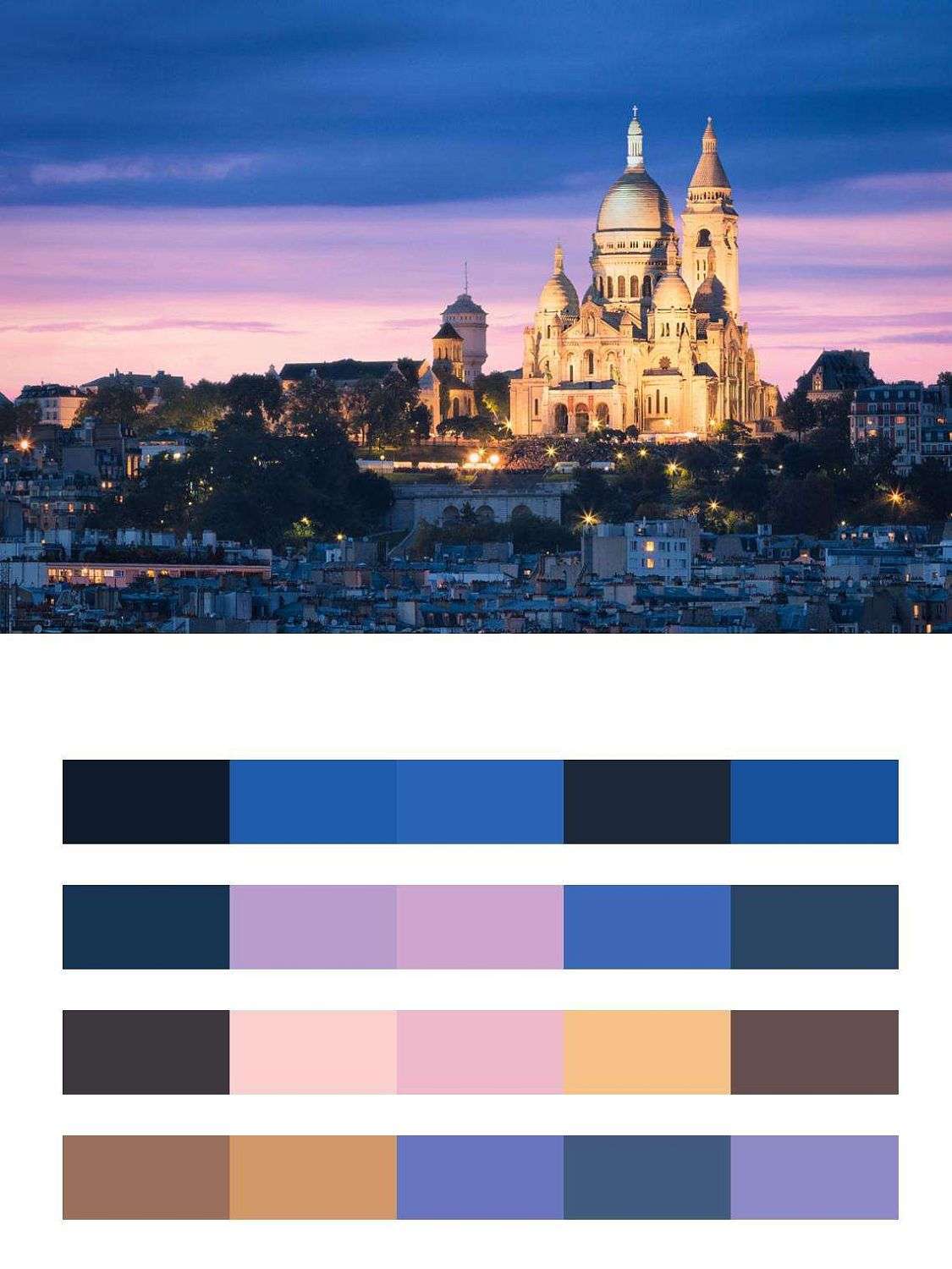 Ночной Париж Базилика Сакре-Кёр  9-720