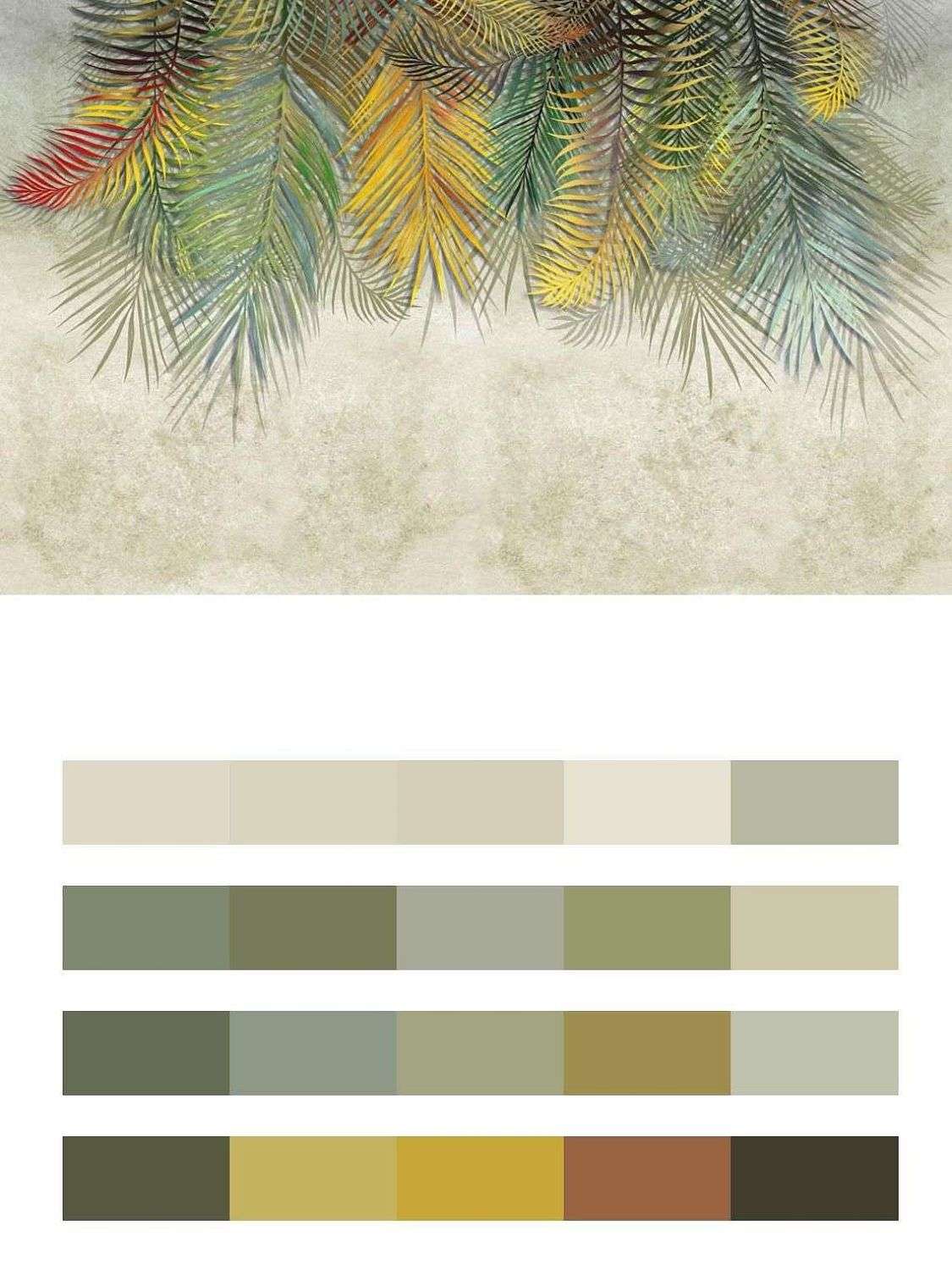 Разноцветные листья пальмы  10-765