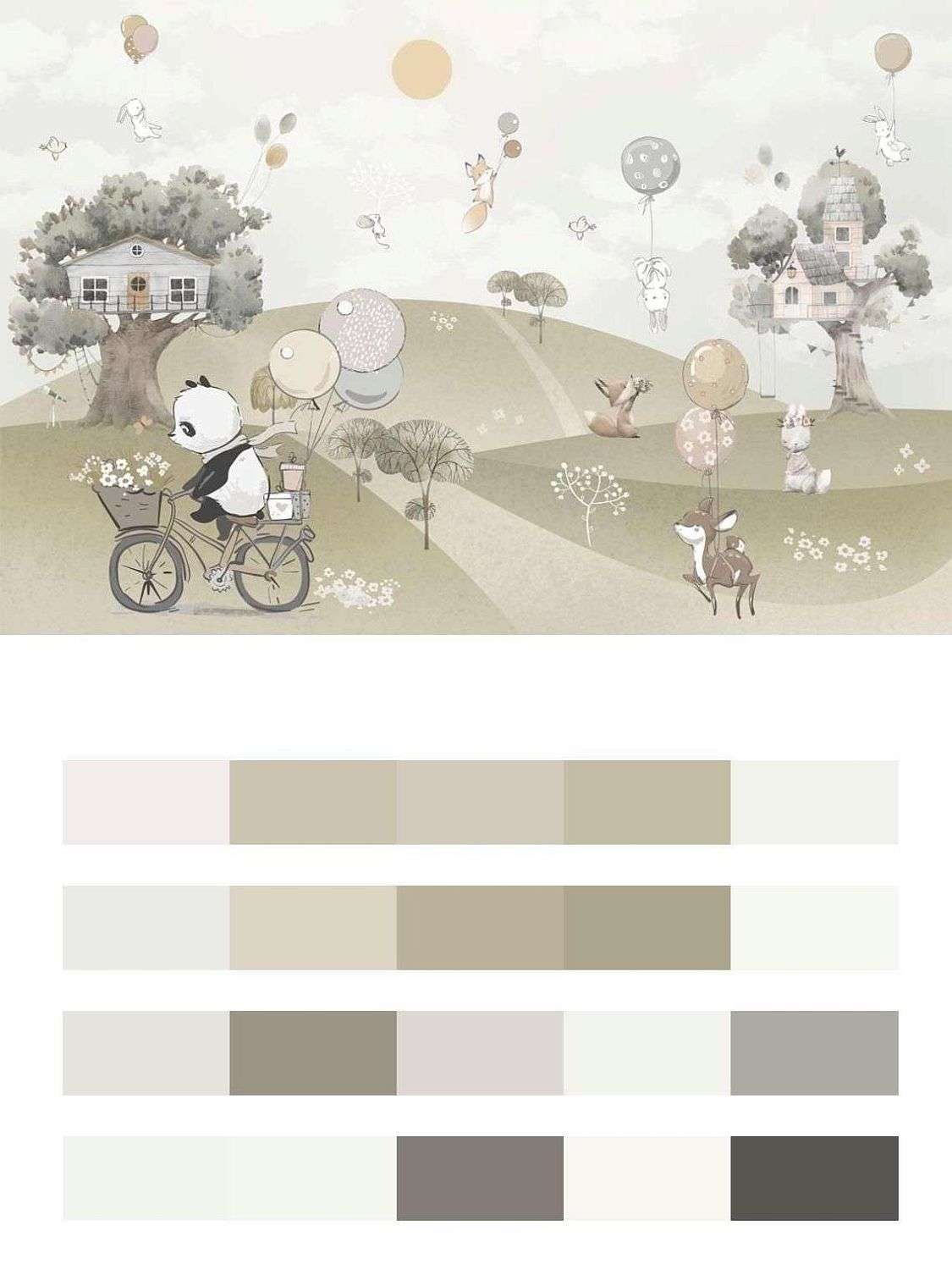 Мишка на велосипеде на полянке  12-1503