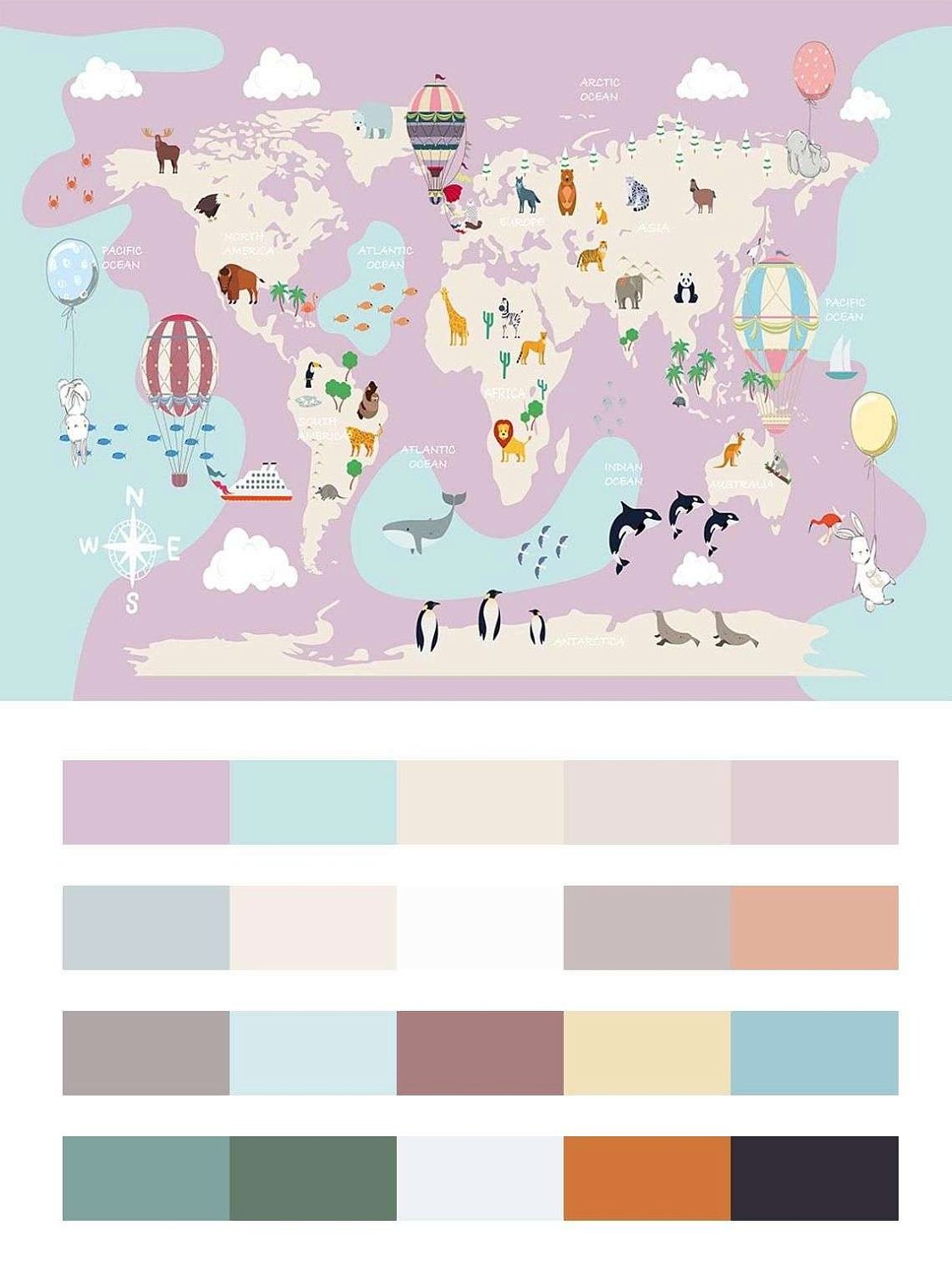 Карта детская бирюзовая  12-1482