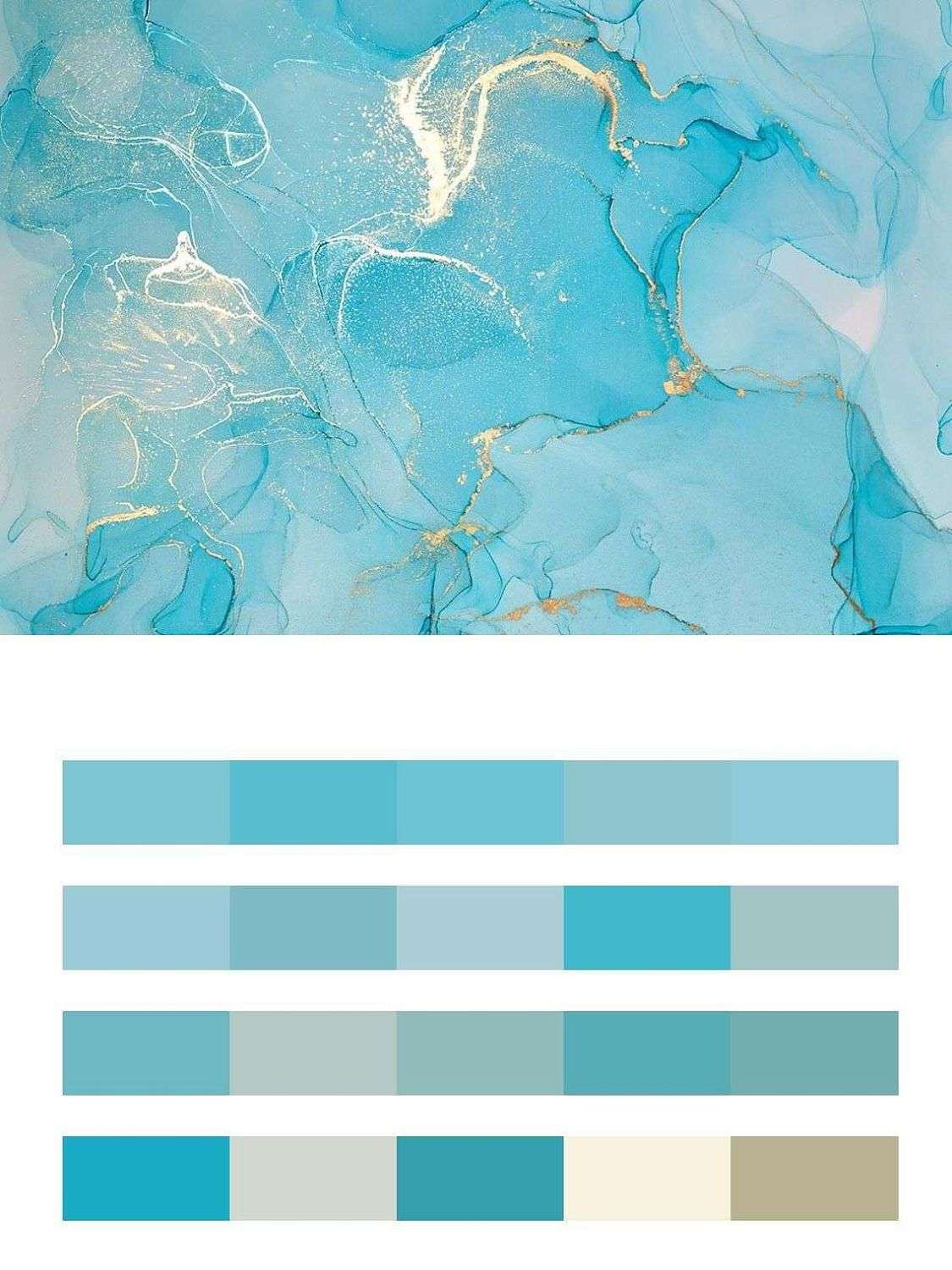 Разводы акварели голубые  9-1780