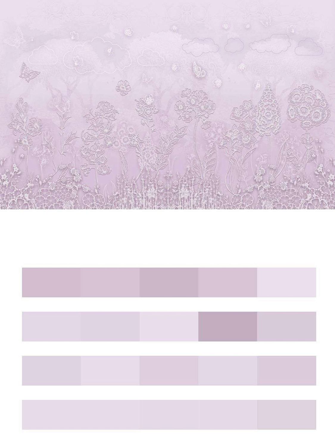 Цветы на сиреневом фоне  13-121