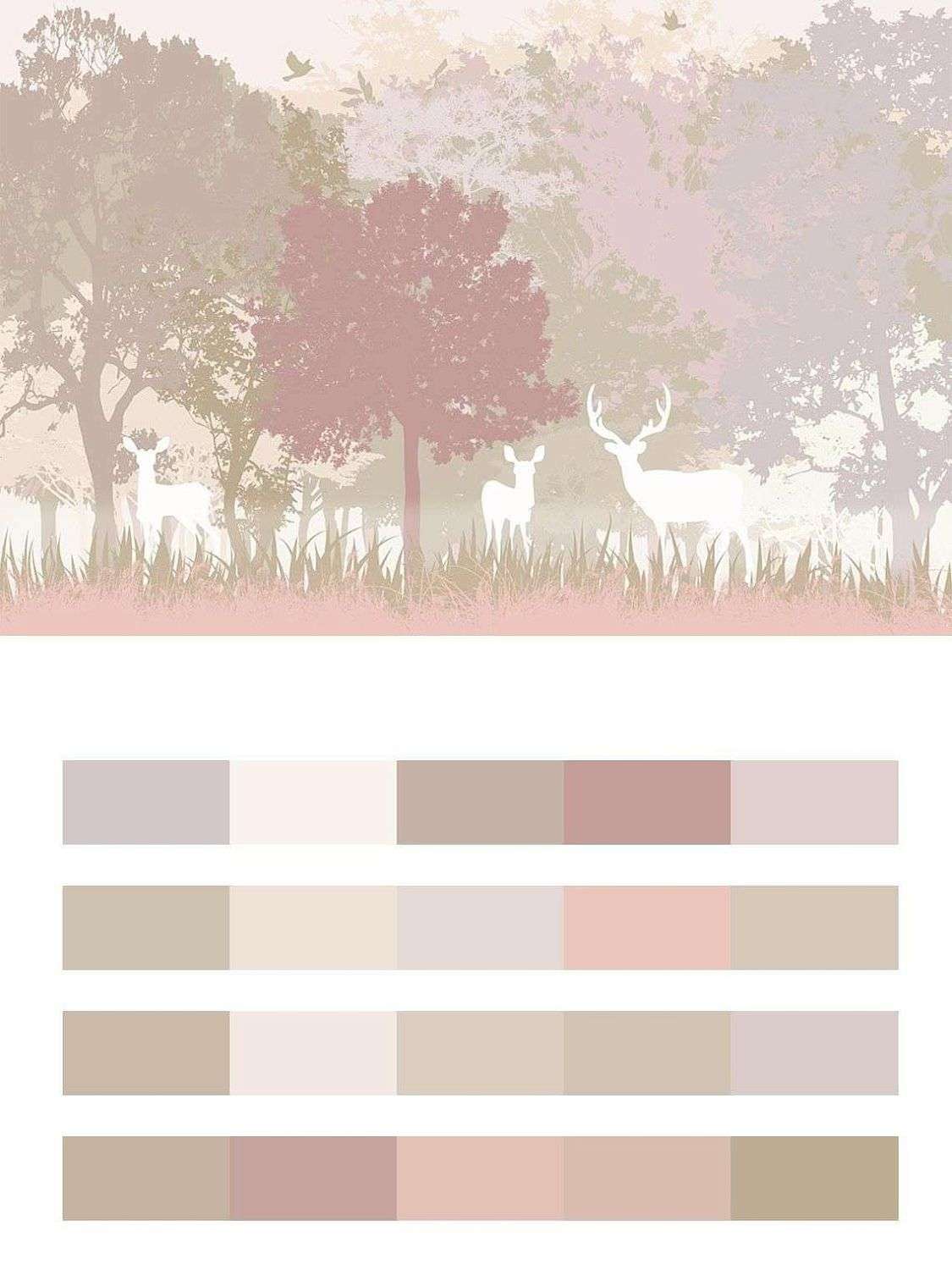 Силуэт оленей на рассвете  12-1515