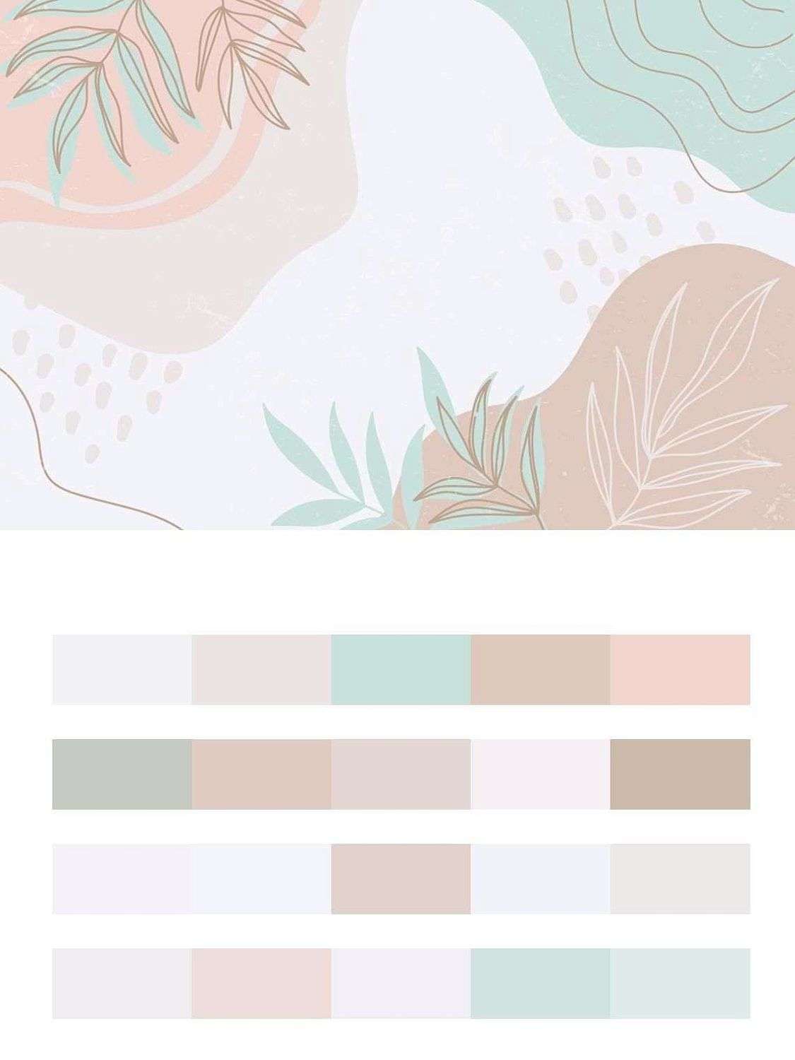 Веточки на пудровом фоне  12-1424