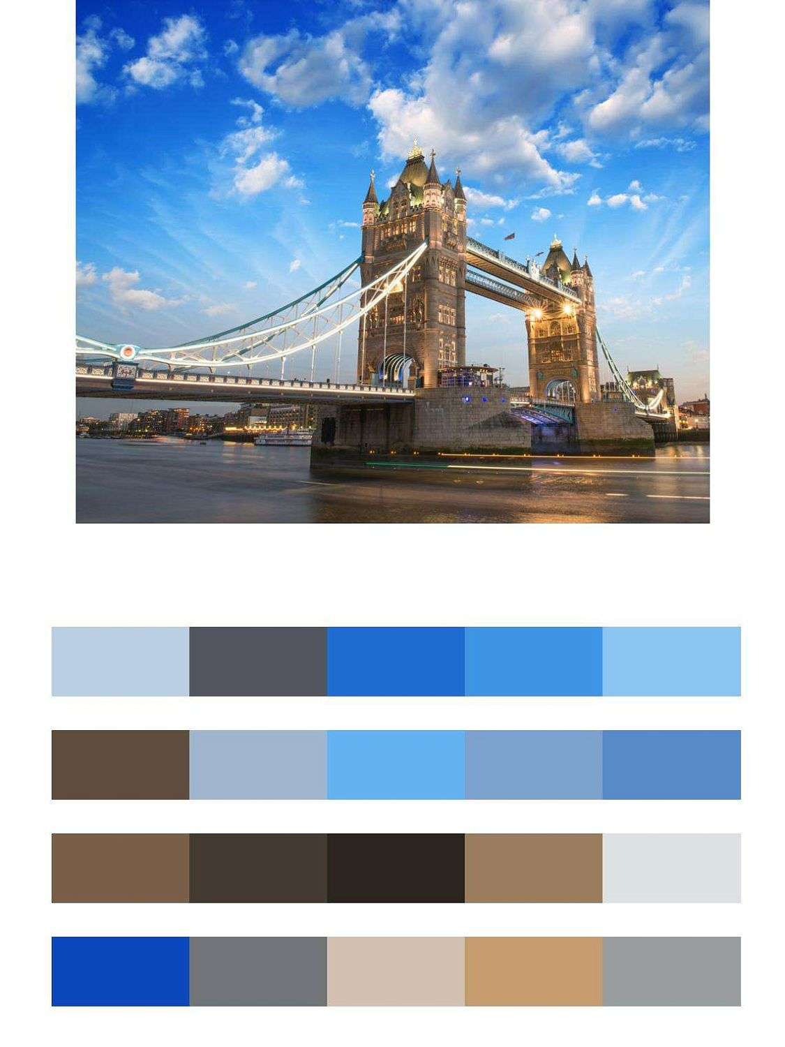 Тауэрский мост с красивыми облаками  9-475