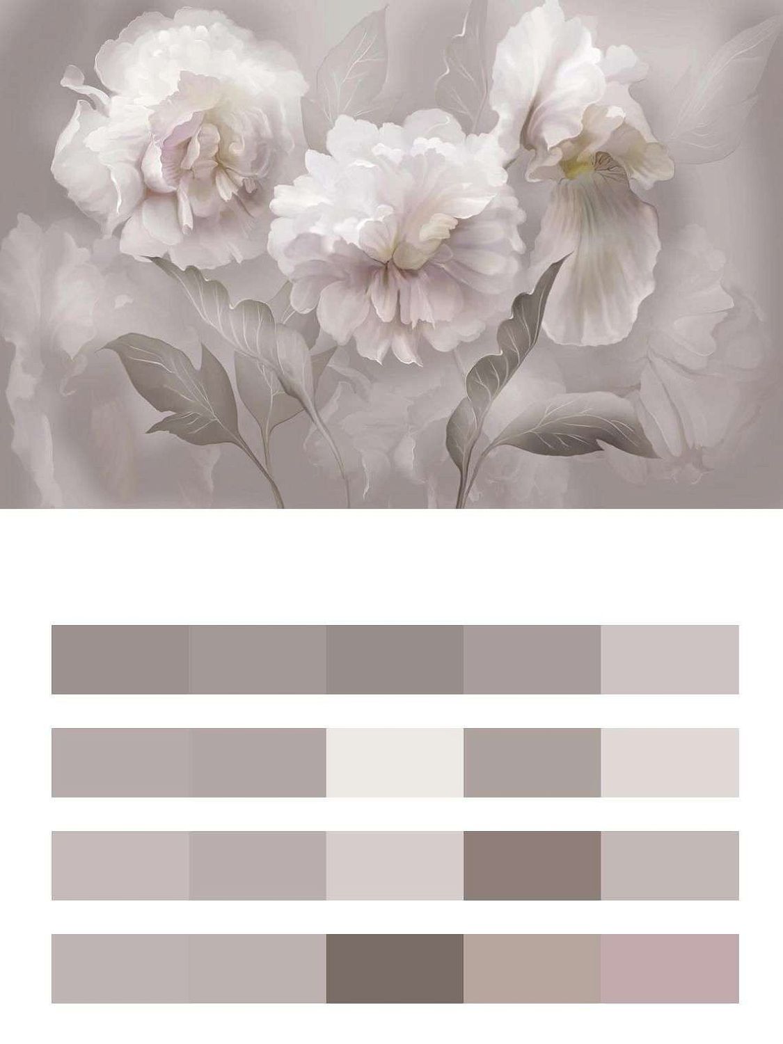 Фреска пионы  13-486