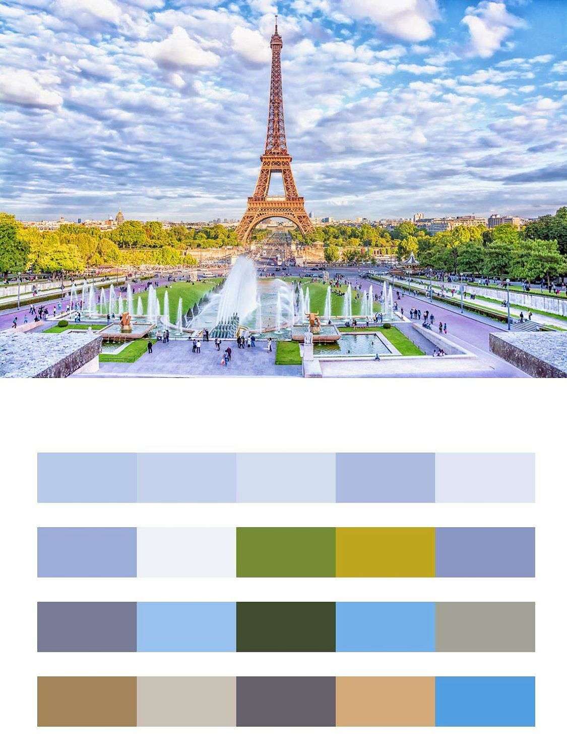 Эйфелева башня, фонтаны и сказочное небо  9-771