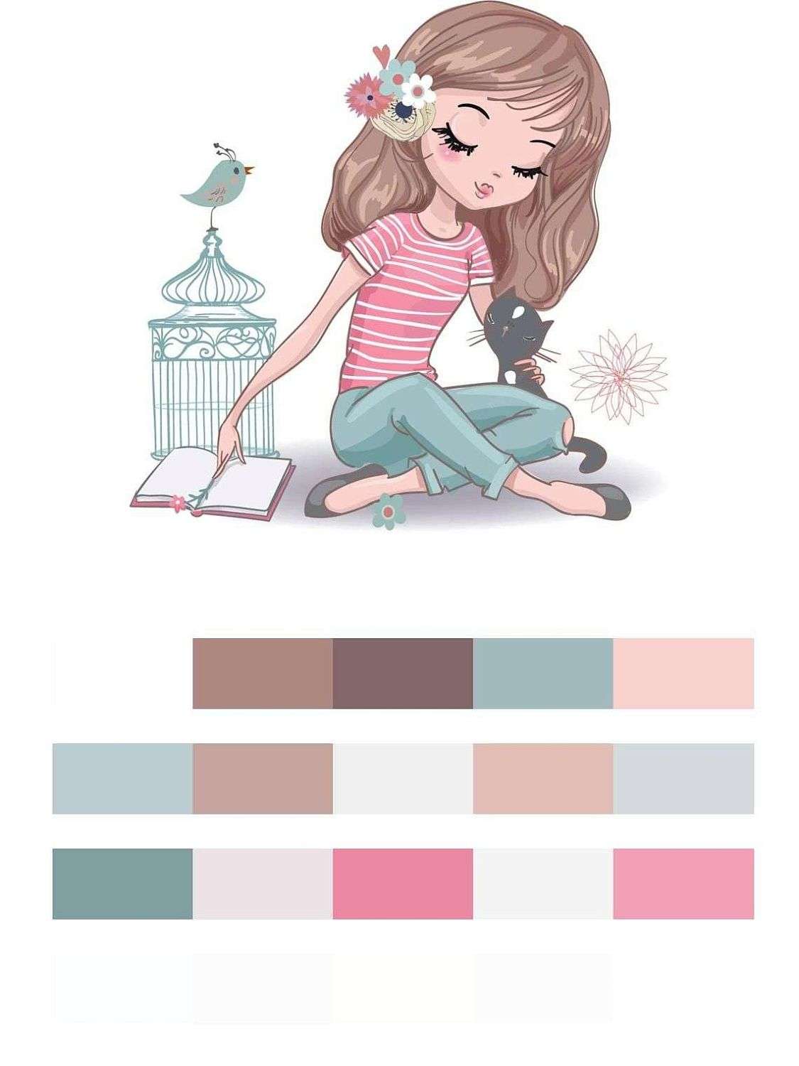 Девочка и кот  12-641