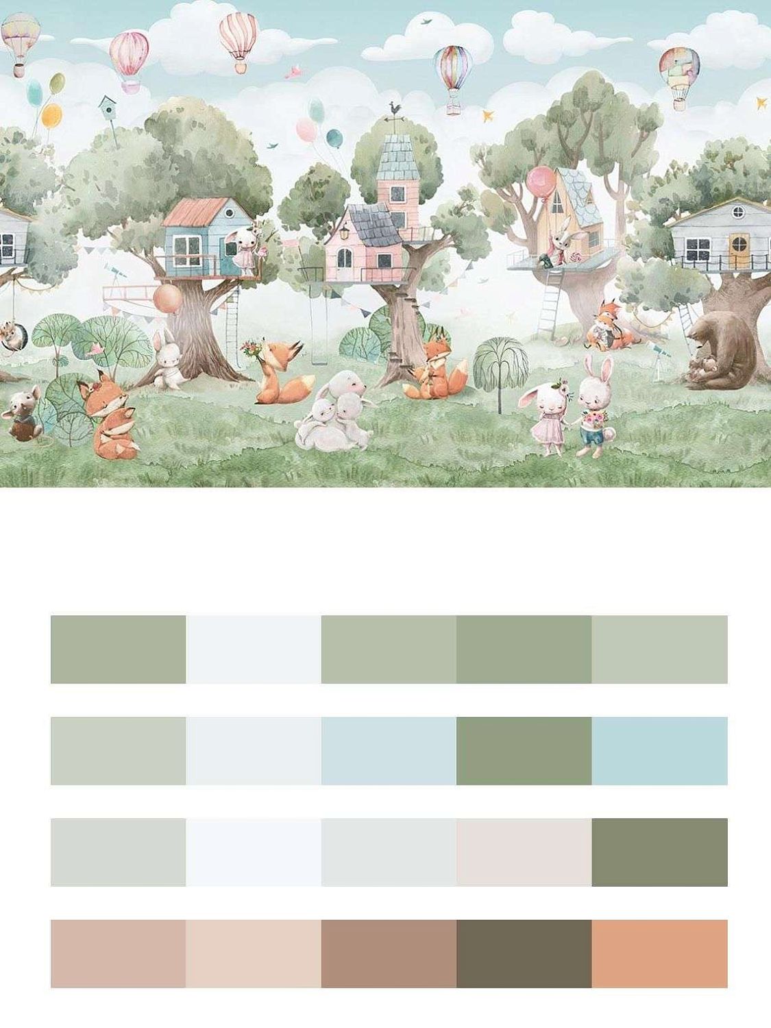 Деревья и животные с домиками  14-371