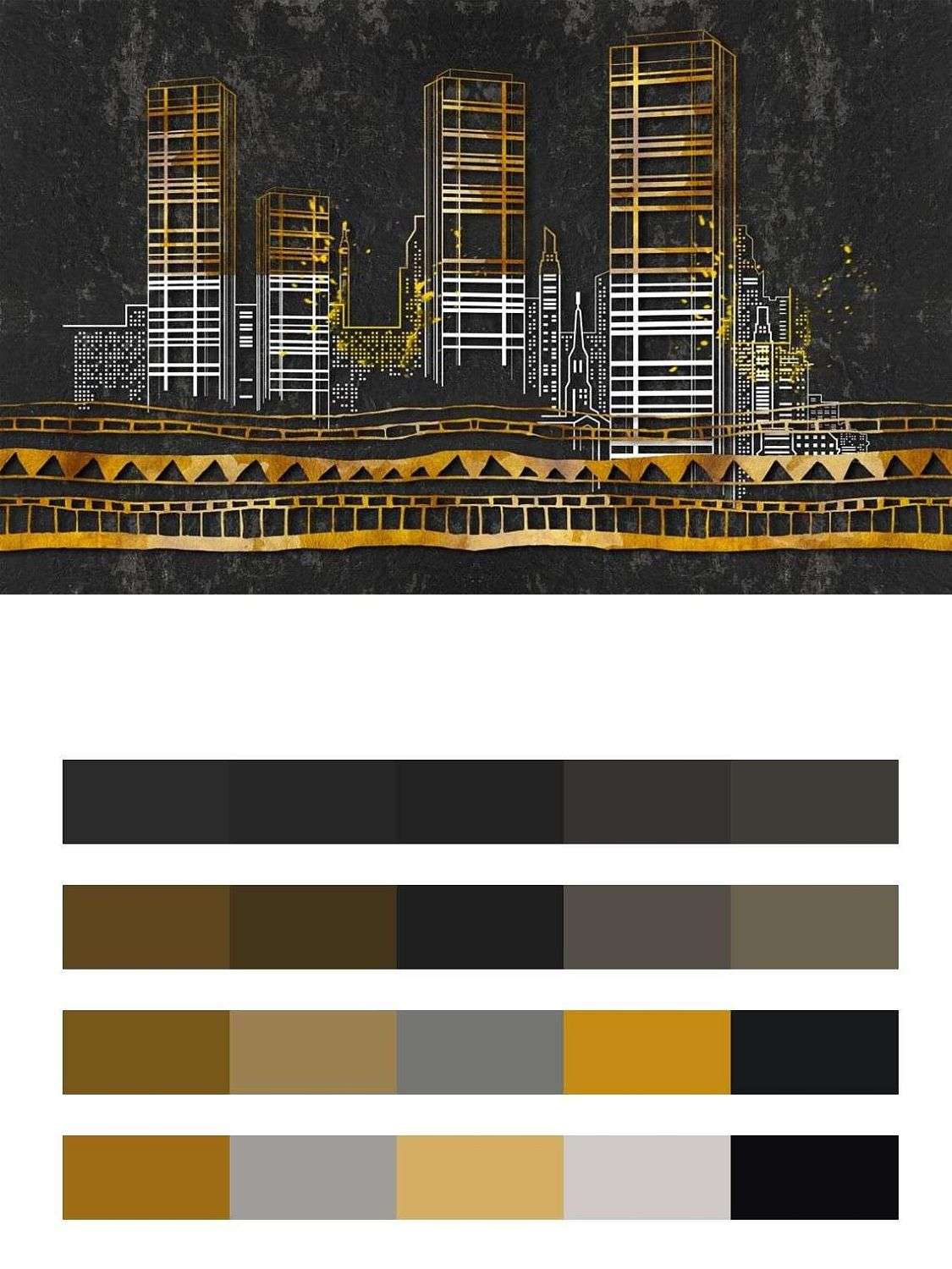 Город рисунок темный  10-687