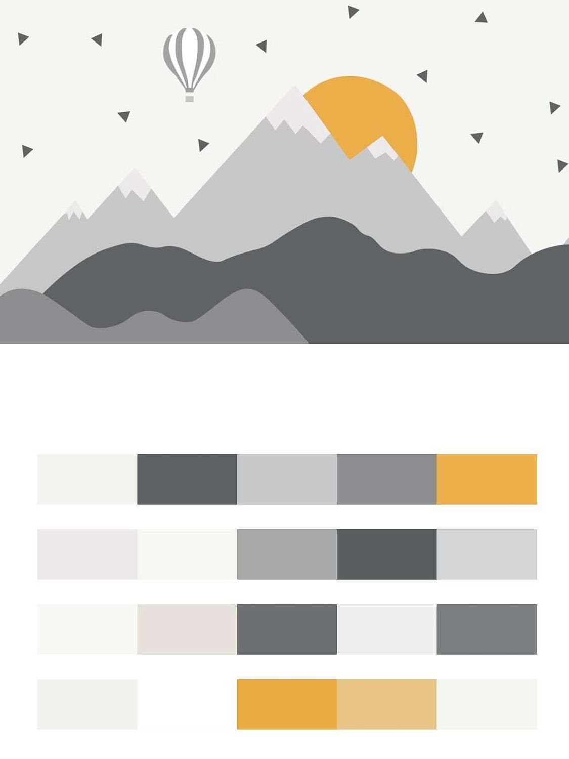 Восход солнца в серых горах  12-1321