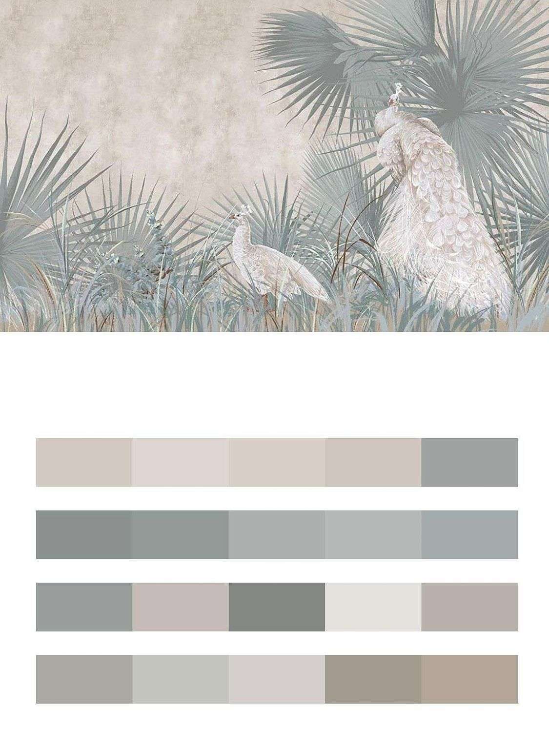 Белые павлины в тропиках  9-1820