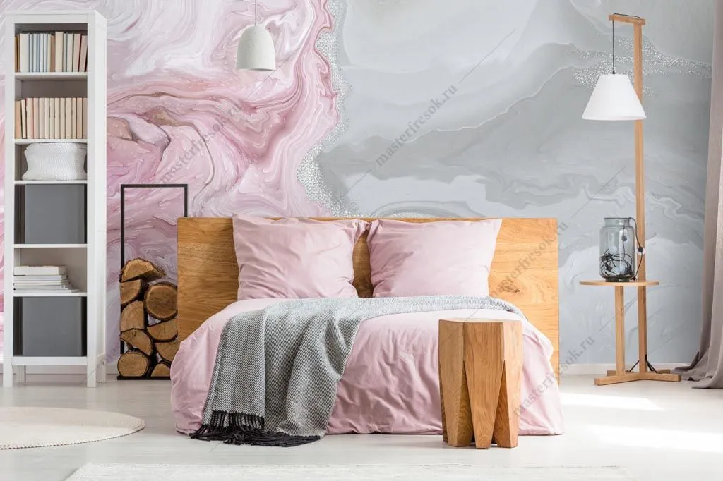 Фотообои Флюид розовые разводы  13-328