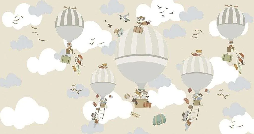 Фотообои в интерьере путешествие на воздушных шарах  14-462 фото