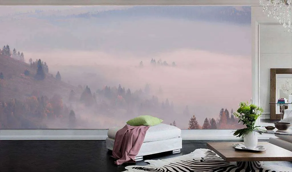 Фотообои Бесшовные обои на стену:  Деревья в тумане. Артикул: 9-984  