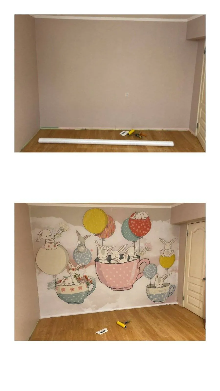 Фотообои в интерьере зайцы путешественники  13-028 фото