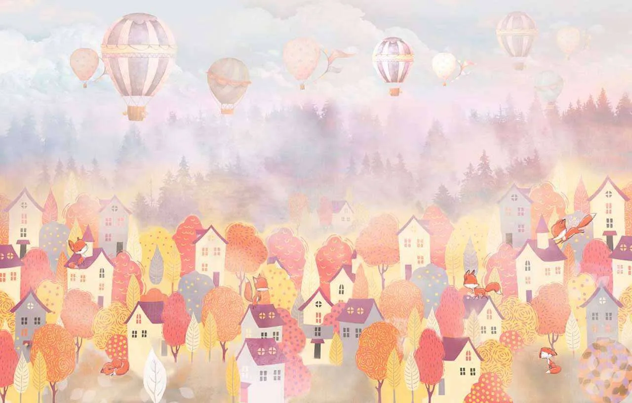 Фотообои в интерьере лисички в городе  13-012 фото