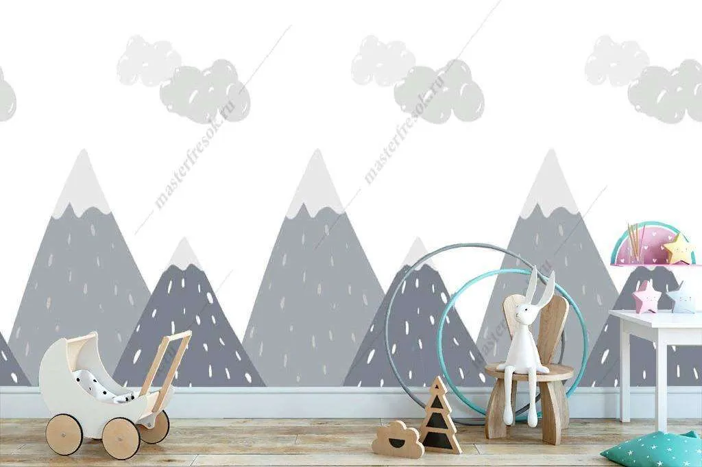 Фотообои в интерьере стильные горы  12-840 фото
