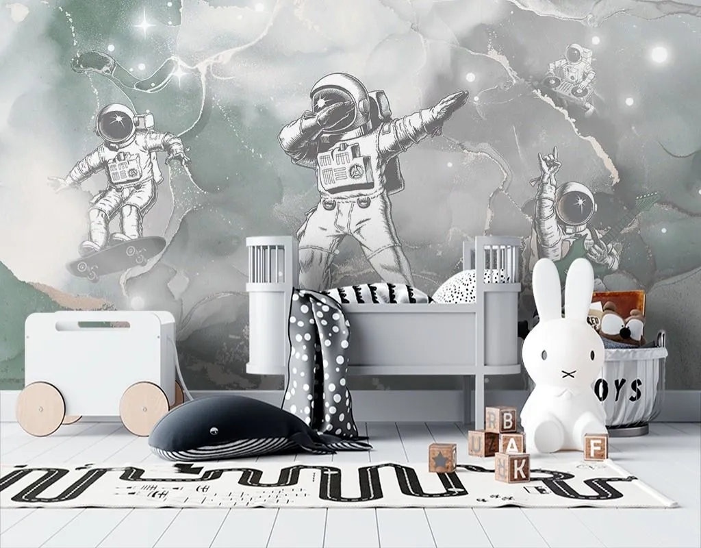 Фотообои в интерьере в детскую космонавты  12-1631 фото