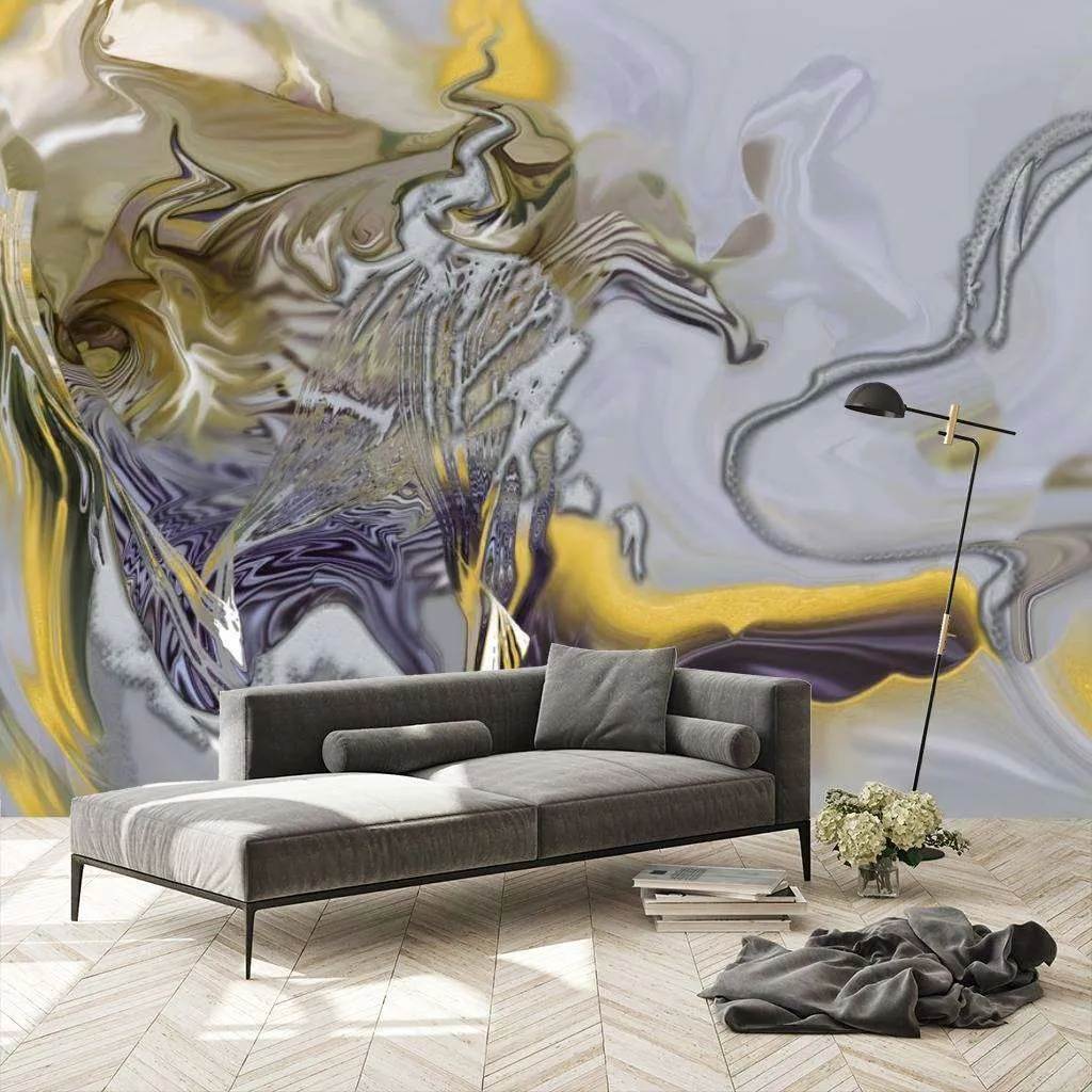 Фотообои в интерьере флюид арт - цветочная идиллия  13-013 фото