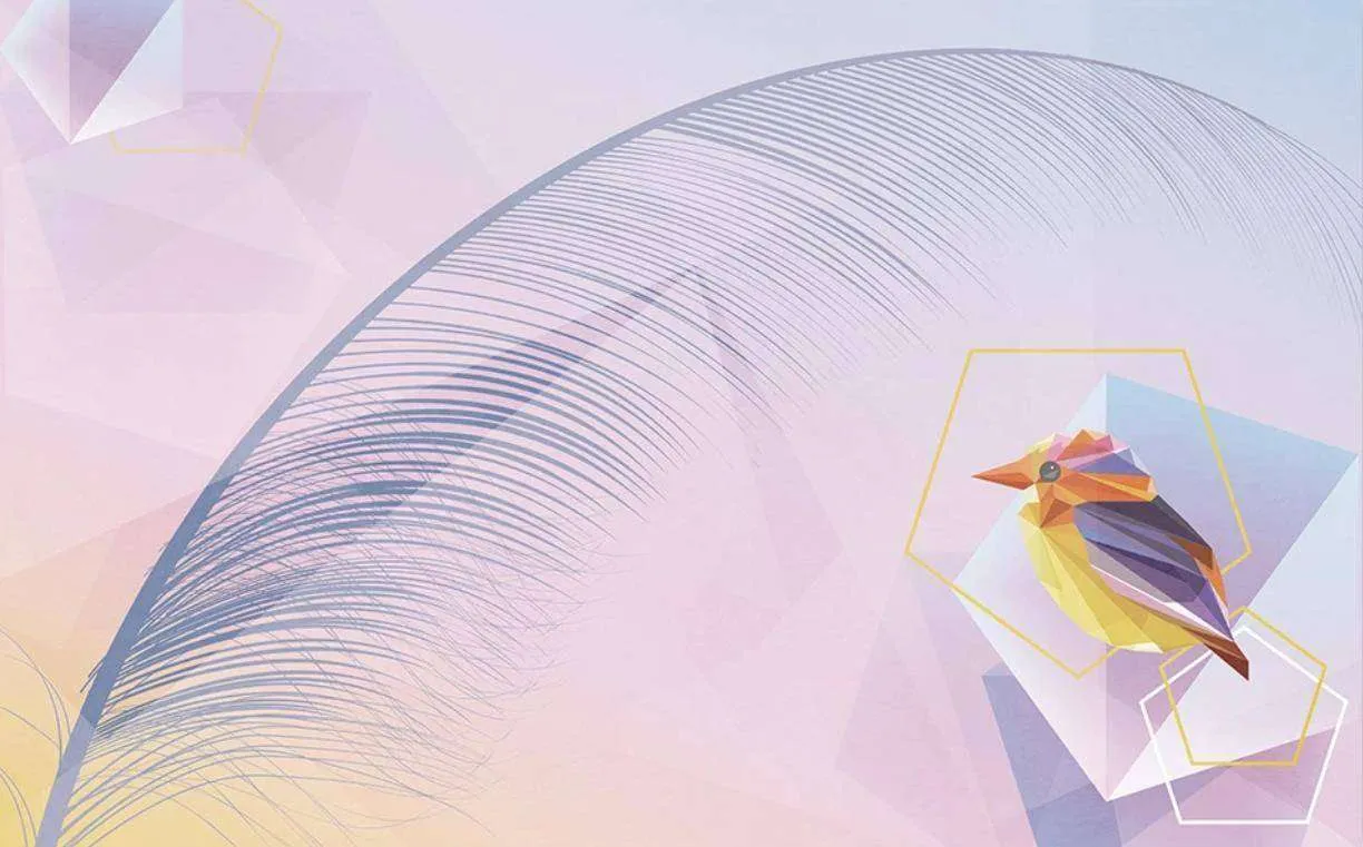 Фотообои в интерьере фиолетовое перо  15-362 фото