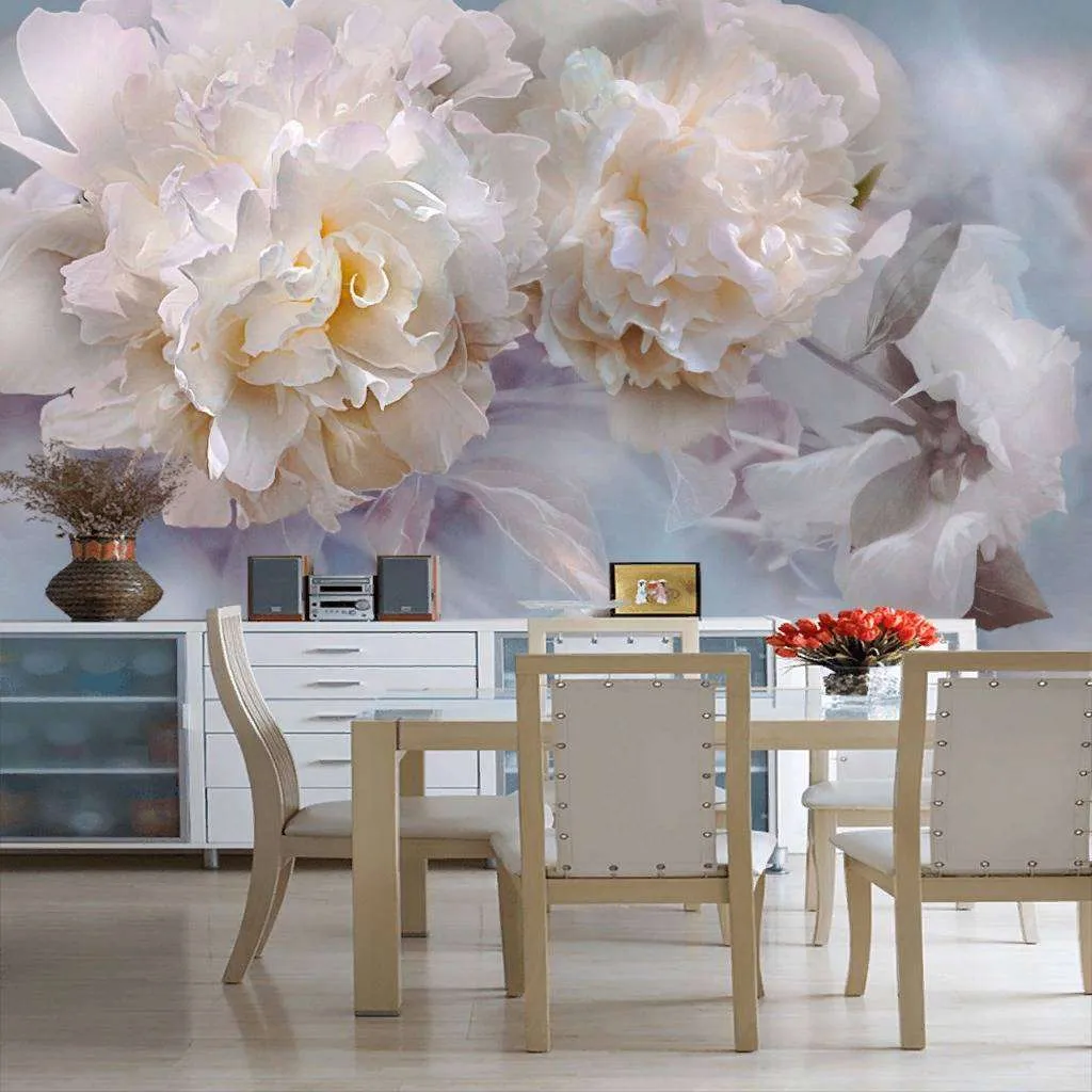 Фотообои в интерьере пион 3д  13-239 фото