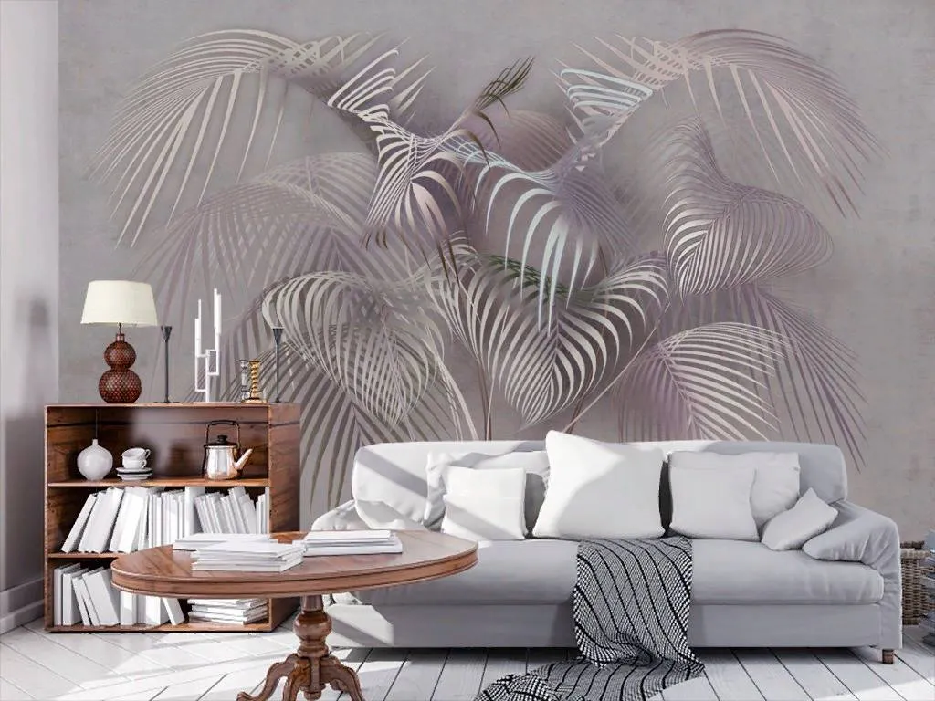 Фотообои в интерьере папоротник 3д  13-223 фото