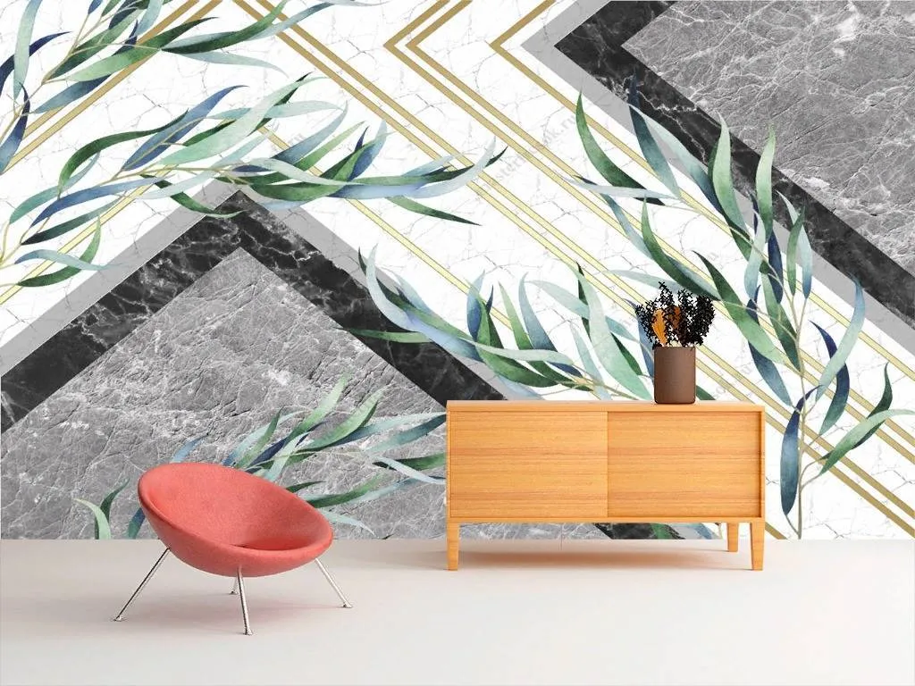 Фотообои в интерьере листья агавы  10-734 фото