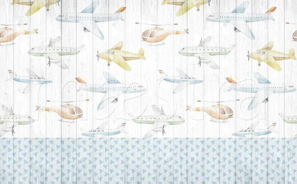 Фотообои в интерьере самолетики фон  15-118 фото