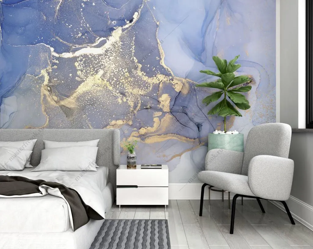 Фотообои Ярко-синий флюид арт  9-1617