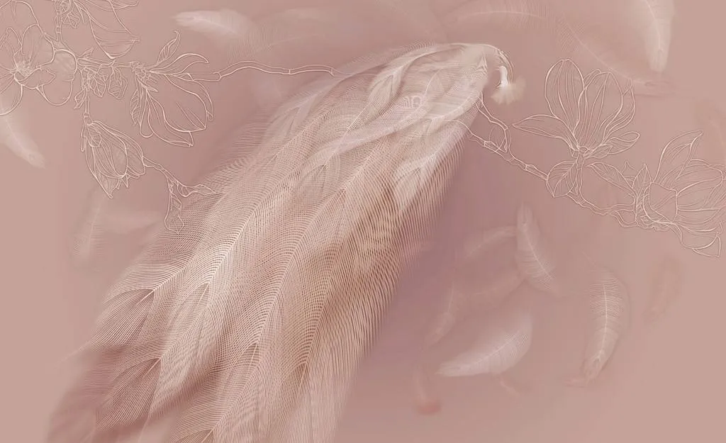 Фотообои в интерьере перья жар-птицы  13-264 фото