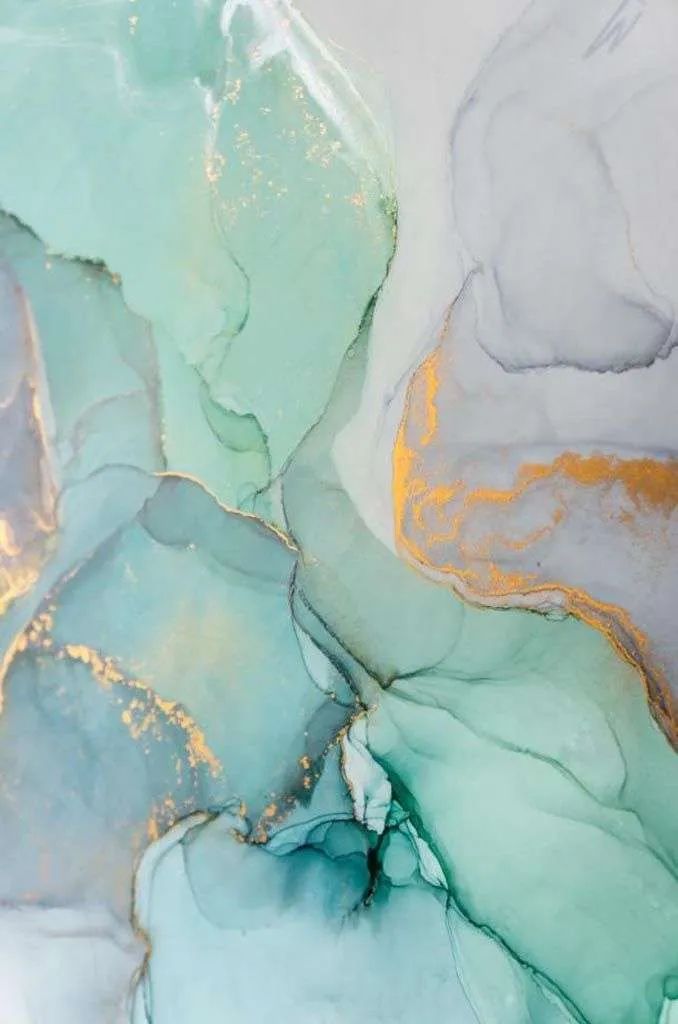 Фотообои в интерьере бирюзовый флюид арт  9-1450 фото