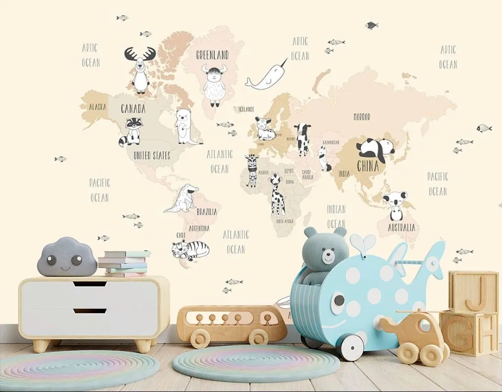 Фотообои в интерьере карта желтая  12-1662 фото