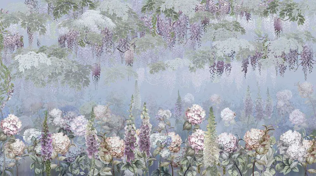 Фотообои в интерьере лес в цвету  13-339 фото