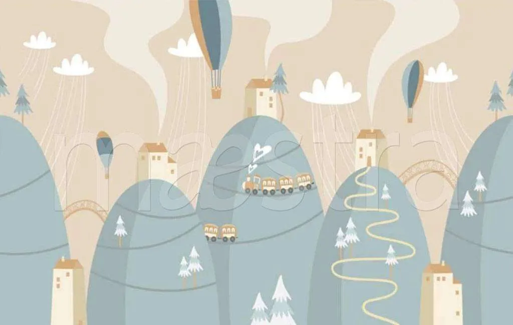 Фотообои в интерьере домики в горах  15-242 фото