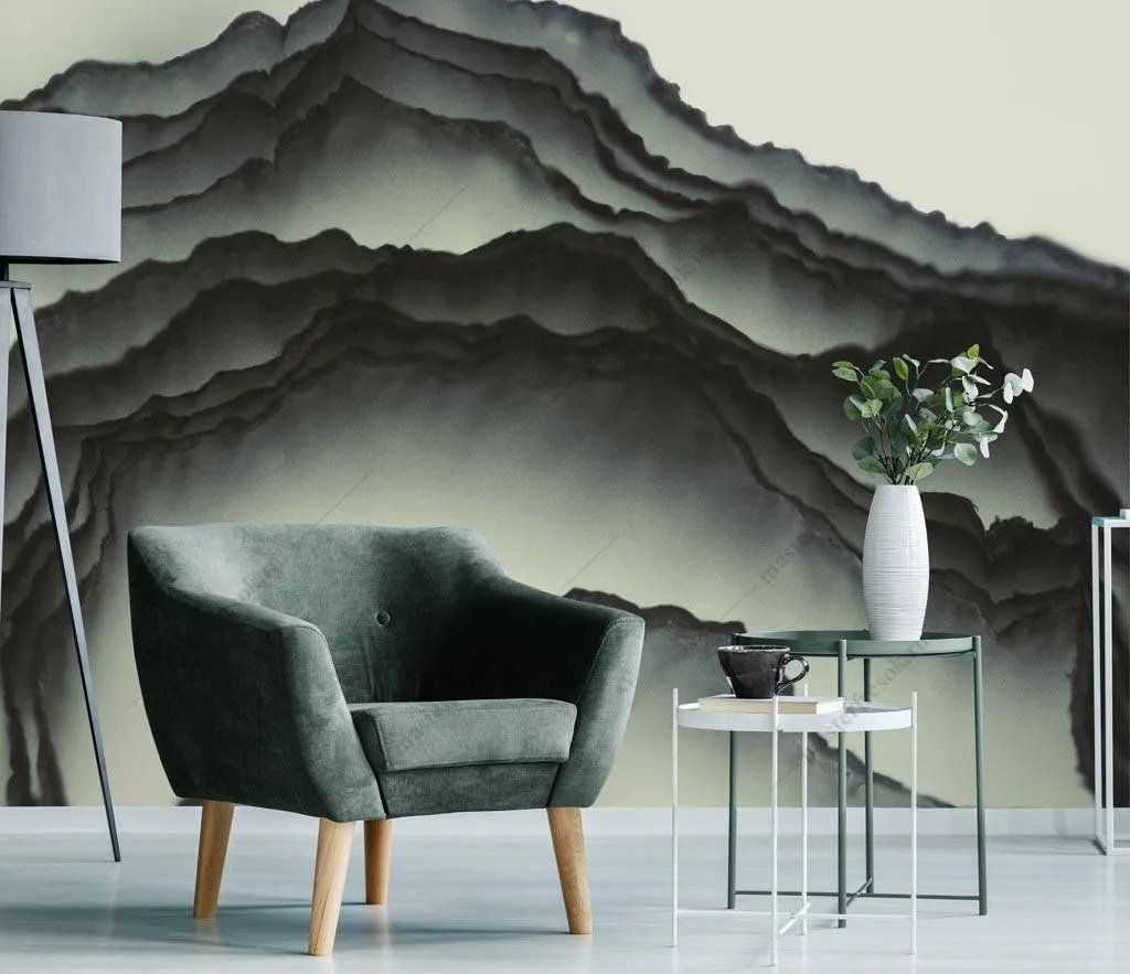 Фотообои Зеленая 3д волна флюид арт  9-1380