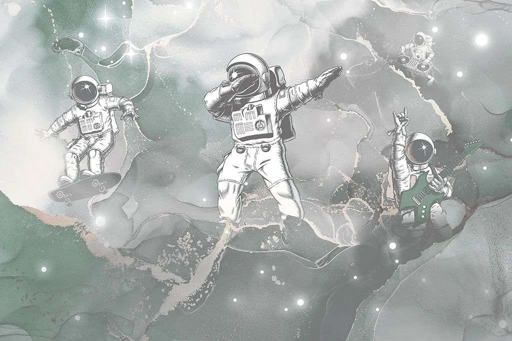 Фотообои в интерьере в детскую космонавты  12-1631 фото