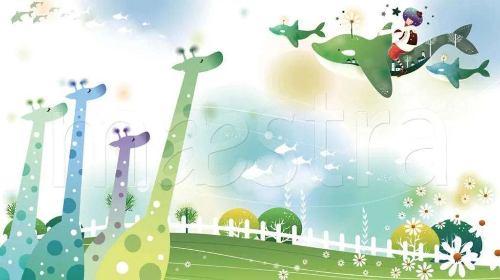 Фотообои в интерьере жирафы и кит  15-174 фото