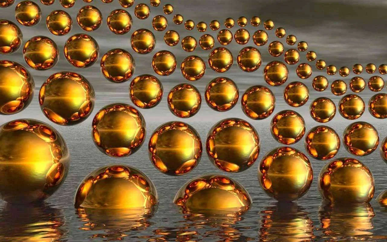 Фотообои в интерьере 3d золотые шары  4-337 фото