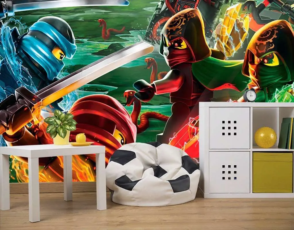 Фотообои Бесшовные обои на стену:  Лего Ниндзяго. Артикул: 12-1386  