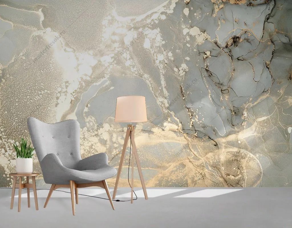 Фотообои Мрамор с золотыми прожилками  9-1777