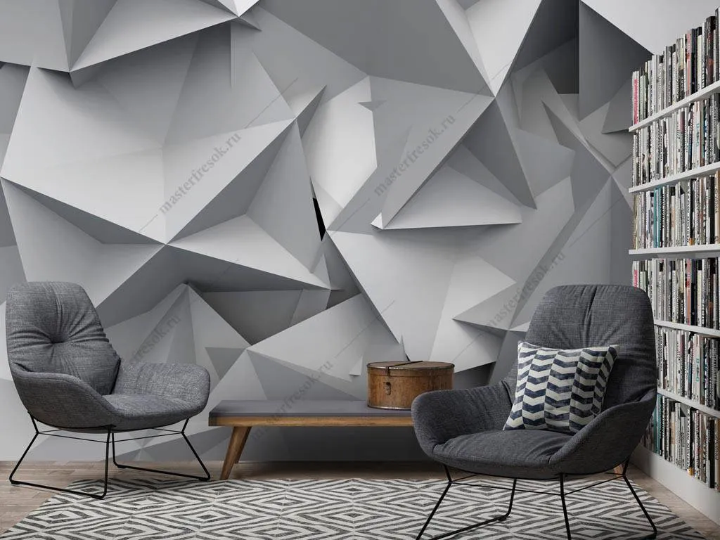 Фотообои Серый 3д фон  9-1305